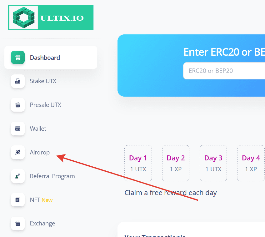 Аирдроп от биржи ULTIX IO как получить