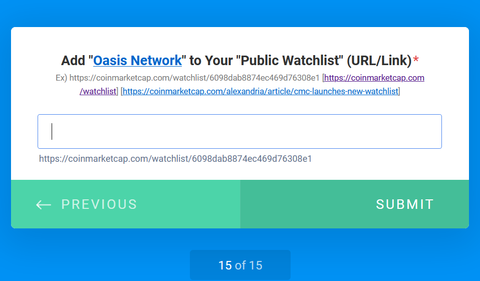 watchlist oasis network coinmarketcap
