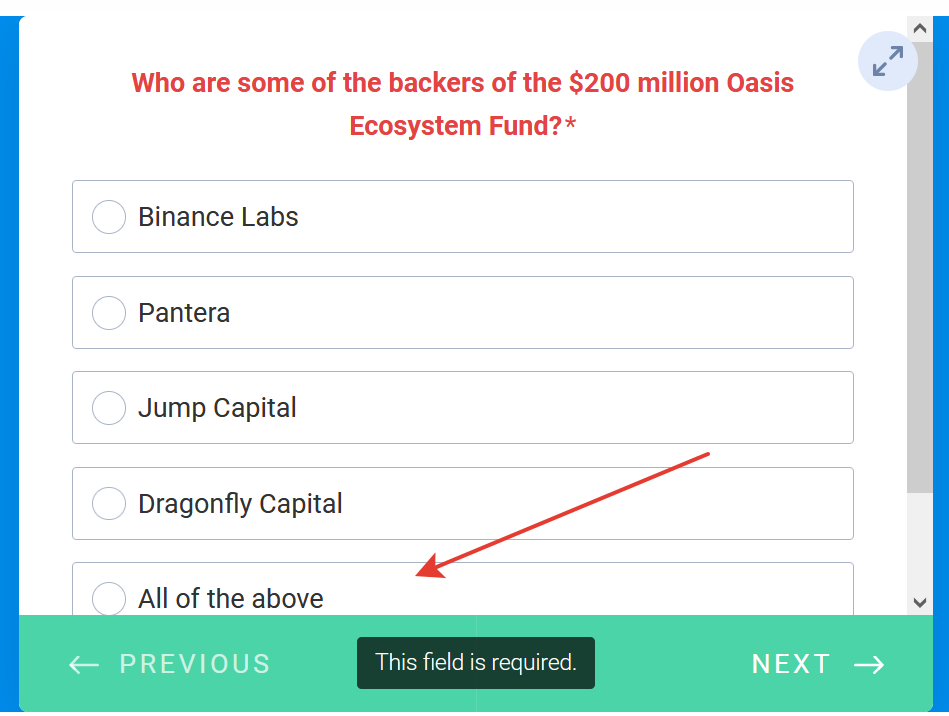 Who are some of the backers of the $200 million Oasis Ecosystem Fund?